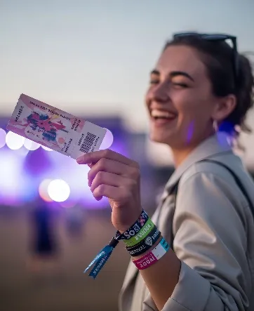 Imagen de persona enseñando su entrada